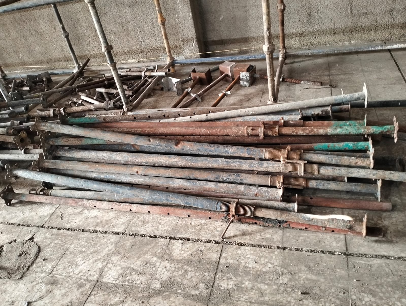 Scaffolding materials stored for project enquiries